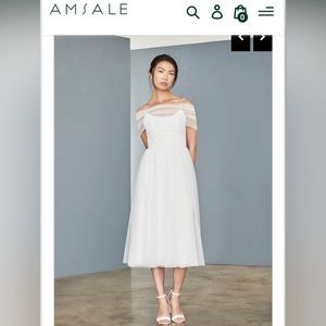 Amsale Tulle Midi Dress